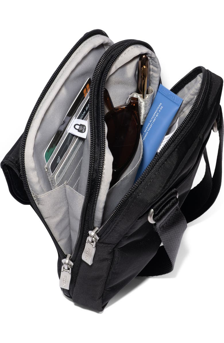 BAGGALLINI Coastal Flip Lock Venture Crossbody, Alternate, color, Black