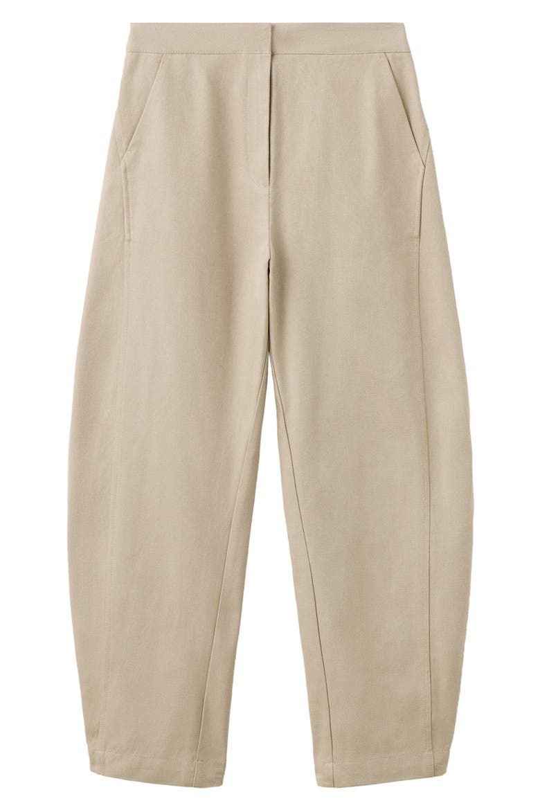 Pleated Barrel Leg Pants, Main, color, BROWN