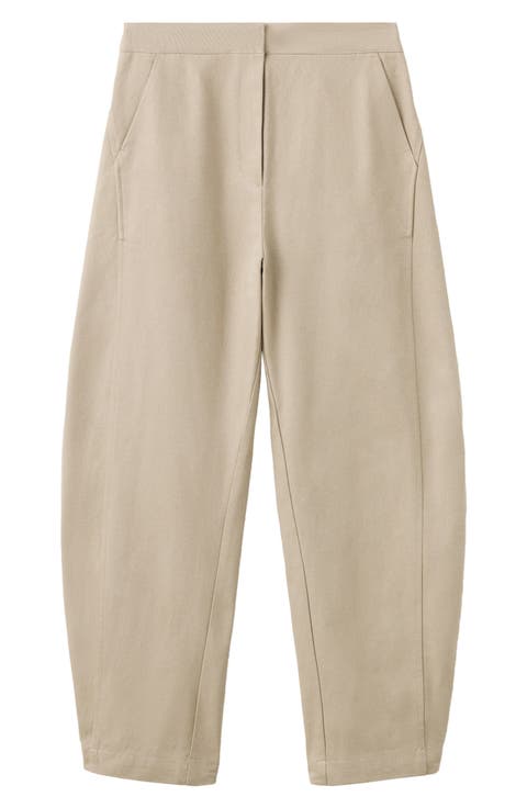 Pleated Barrel Leg Pants