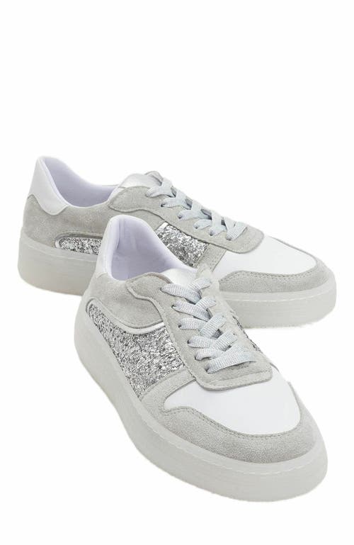 Forever & Always Shoes Felipe Glitter Leather Sneakers in Silver Leather at Nordstrom, Size 9.5
