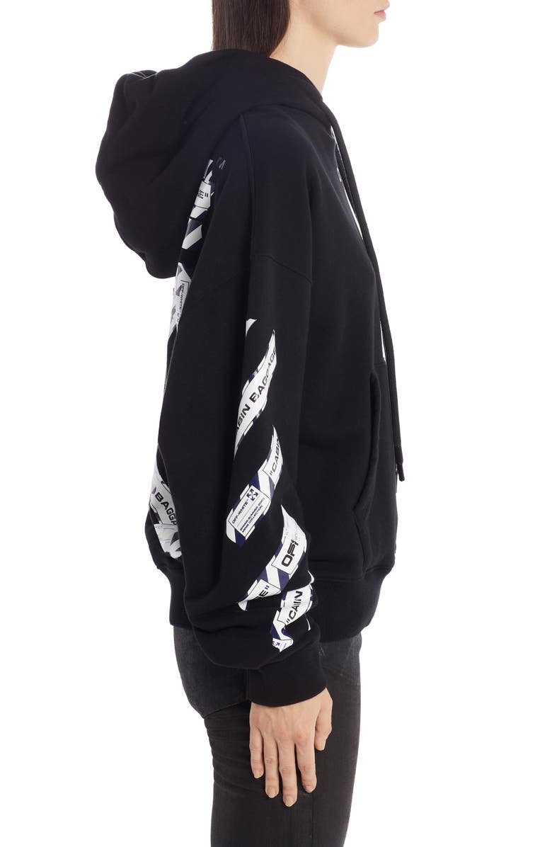 Off-White Airport Tape Logo Hoodie, Alternate, color, 