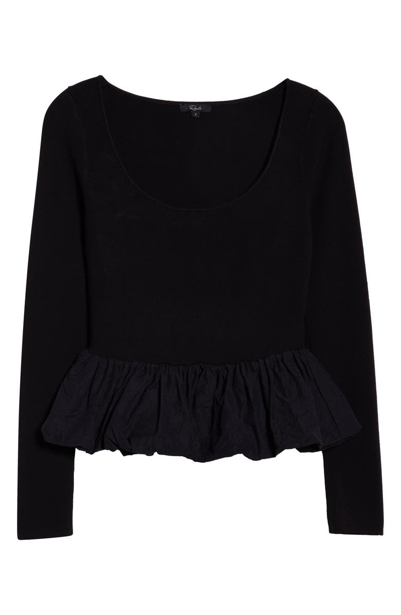 Rails Tillie Bubble Hem Rib Top, Alternate, color, Black