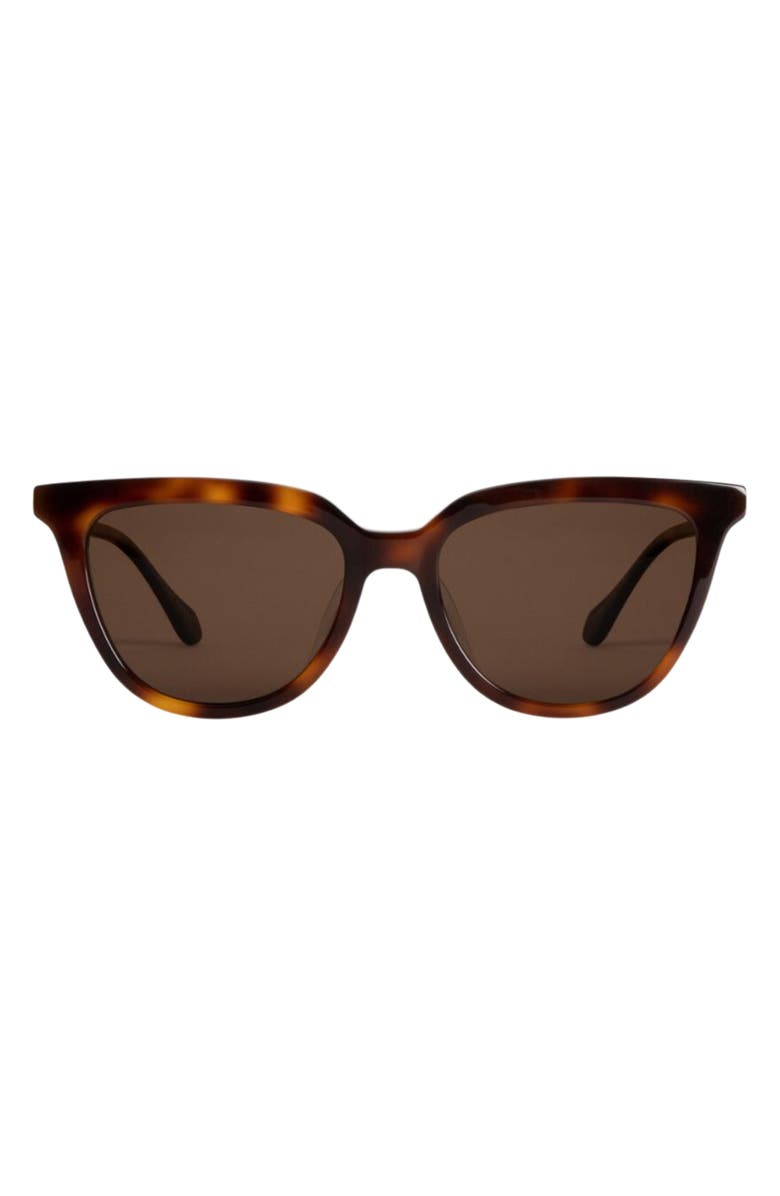 Mohala Eyewear Lanikai 53mm Low Nose Bridge Wide Width Polarized Cat Eye Sunglasses, Main, color, Ember Glow / Tan Lenses