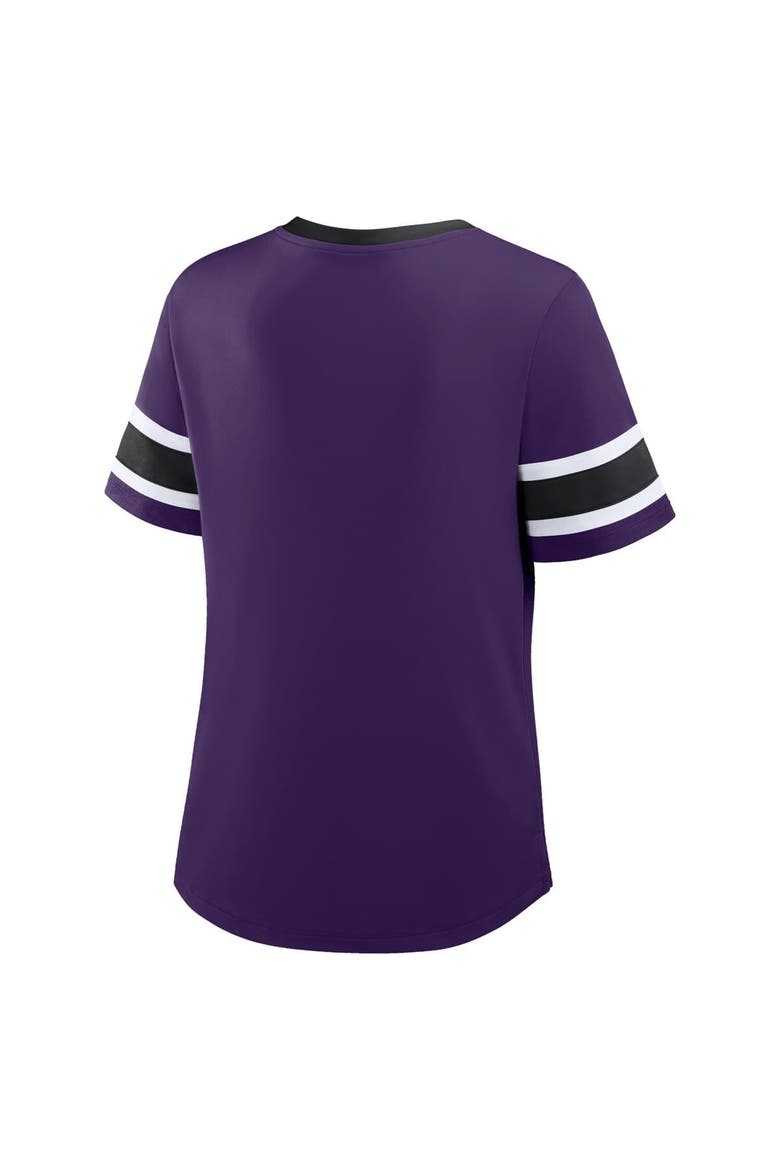 Women's Fanatics Purple Baltimore Ravens Redzone Draw Play Athena Lace-Up T-Shirt, Alternate, color, Purple