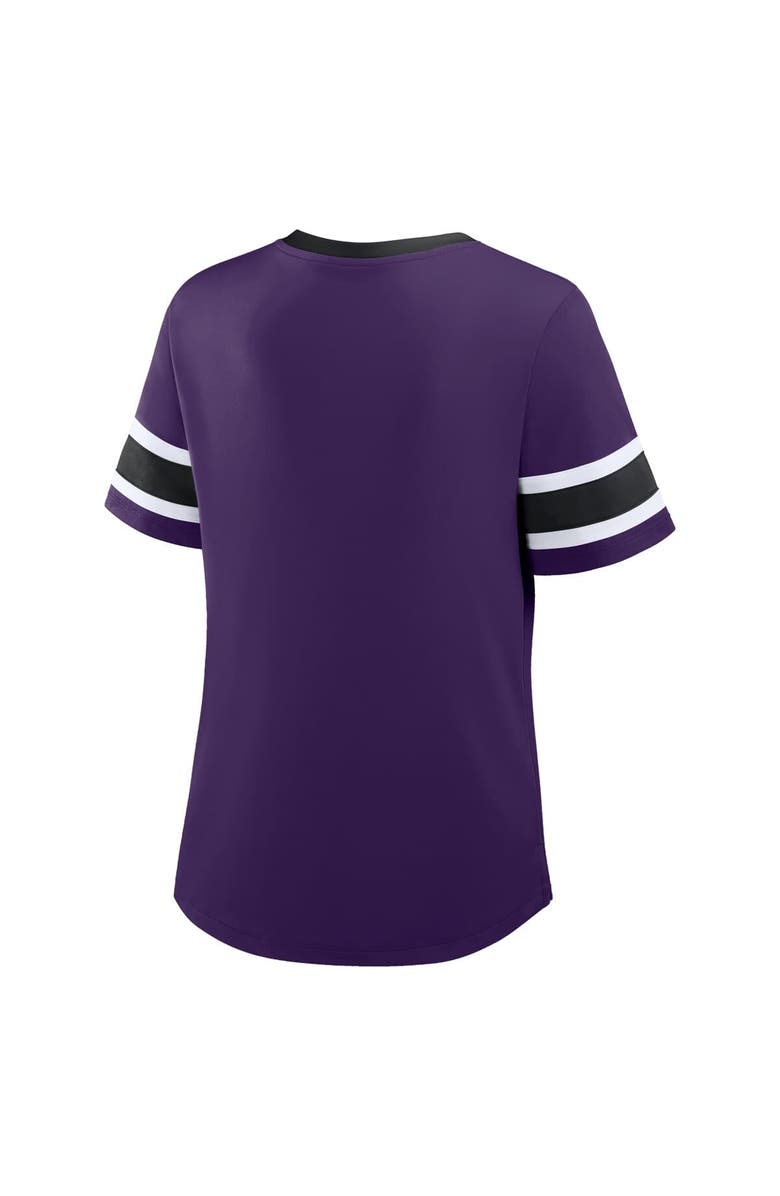 FANATICS Women's Fanatics Purple Baltimore Ravens Redzone Draw Play Athena Lace-Up T-Shirt, Alternate, color, Purple