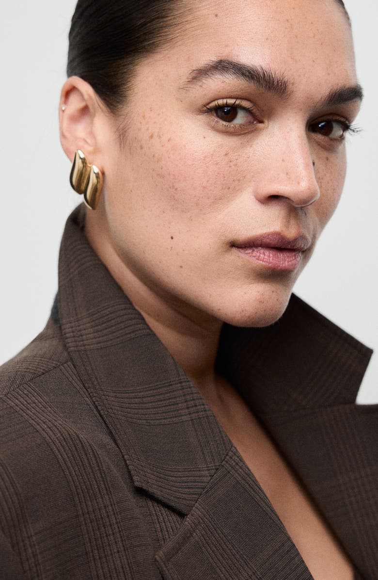 MANGO Double Breasted Suit Jacket, Alternate, color, Brown