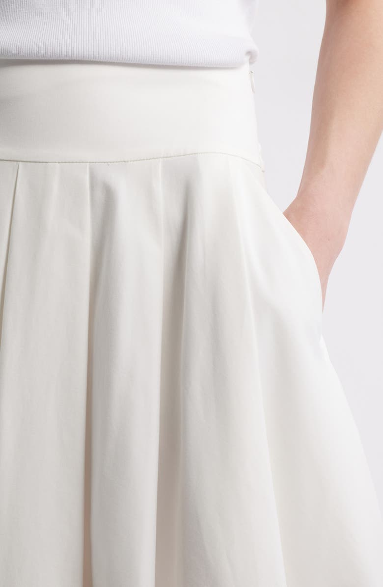KOBI HALPERIN Cotton Twill Midi Skirt, Alternate, color, White