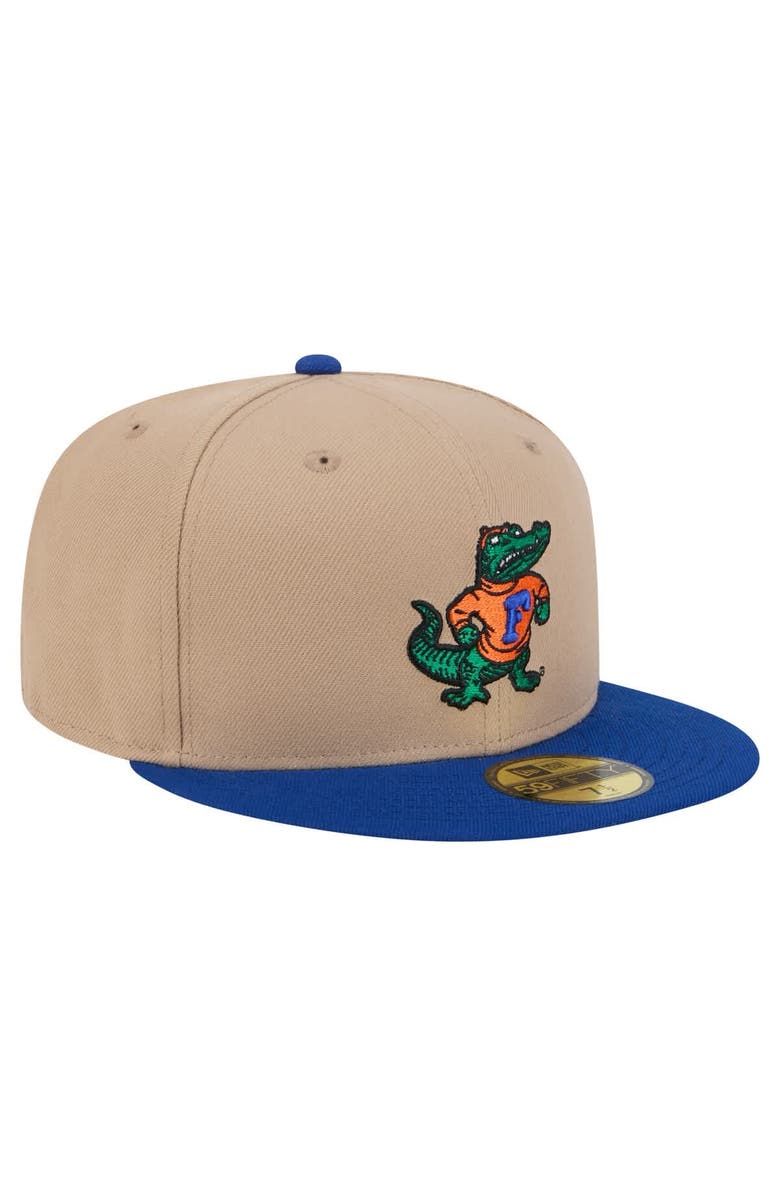 New Era Men's New Era  Khaki Florida Gators Throwback Two-Tone 59FIFTY Fitted Hat, Alternate, color, Khaki
