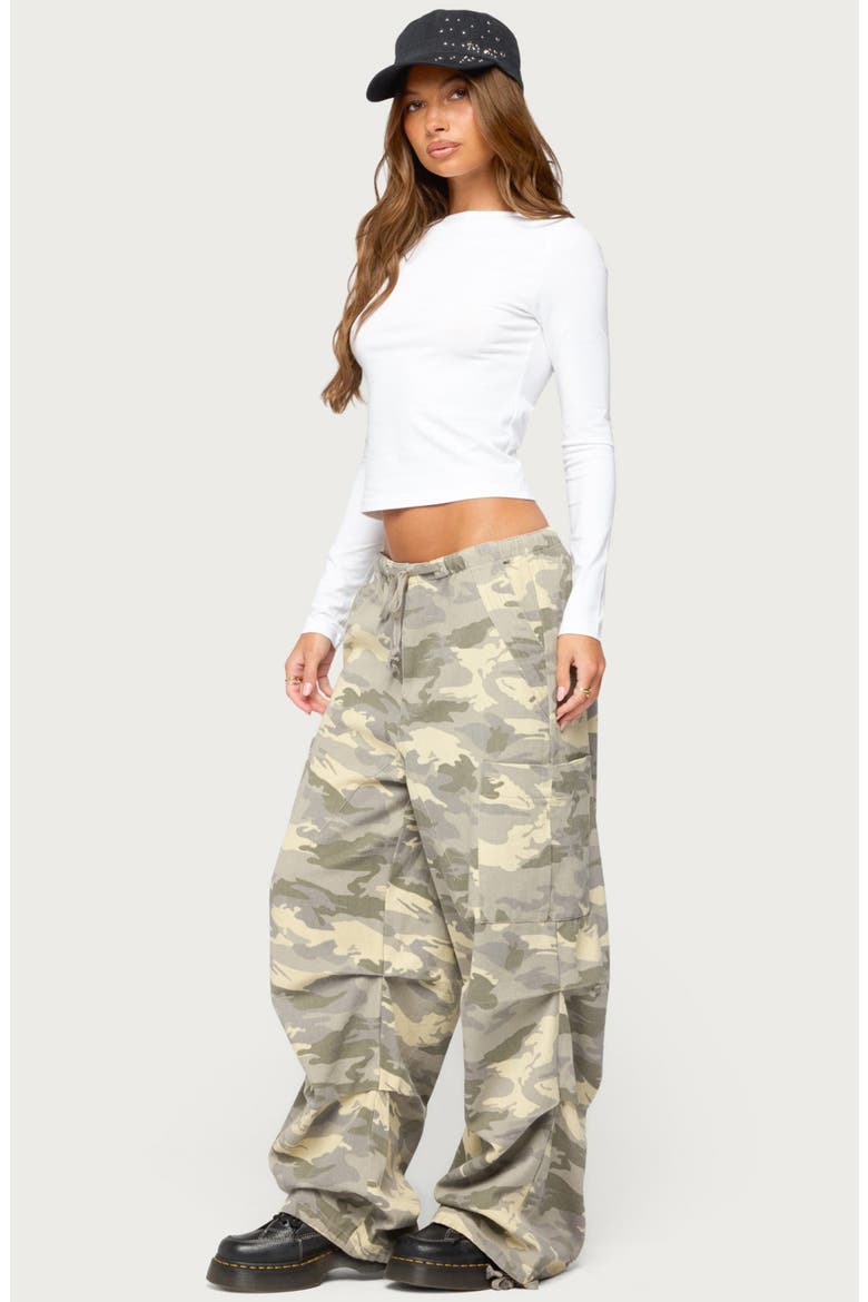 Emzi Baggy Cotton Cargo Pants, Alternate, color, GRAY