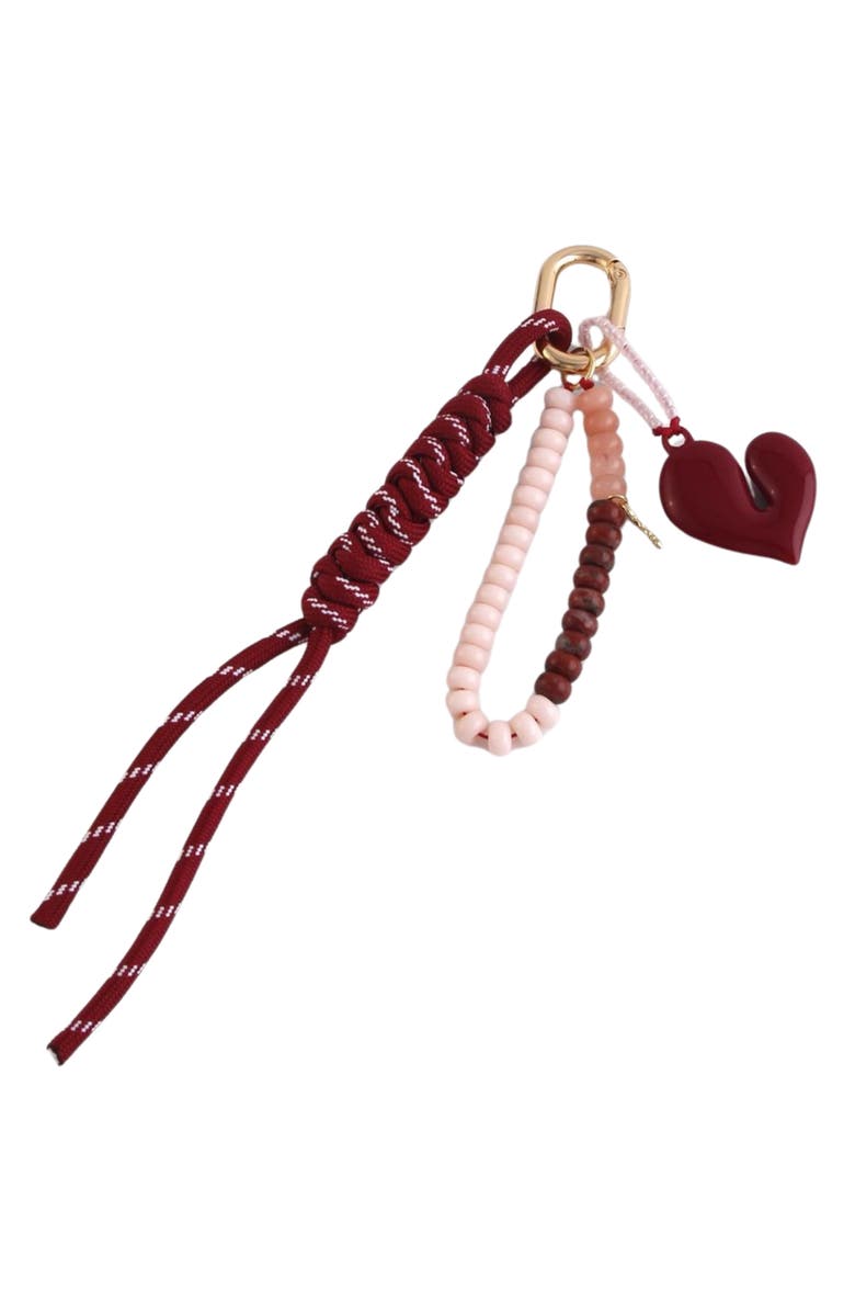 MacRae & Co. Ombré Maroon Bag Charm, Main, color, Red