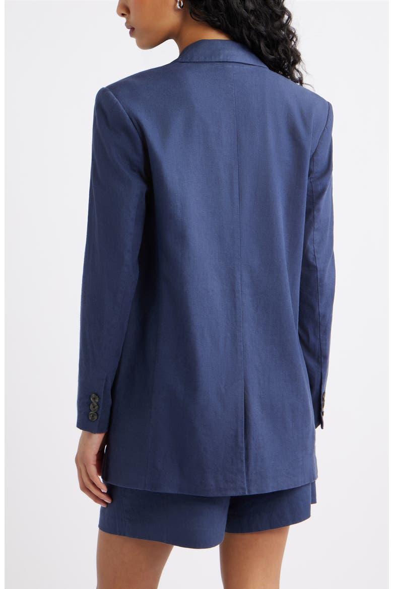 Everyday Linen Blend Blazer, Alternate, color, NAVY INDIGO