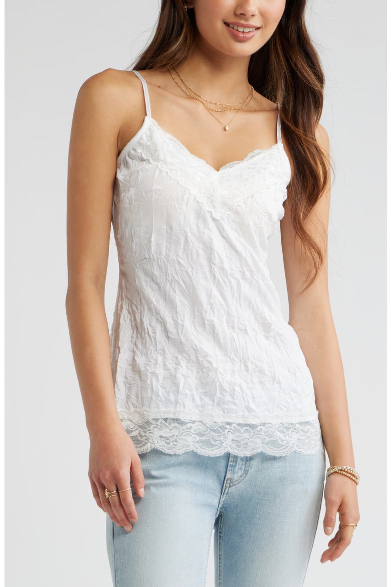 Crinkle Satin Camisole, Main, color, WHITE