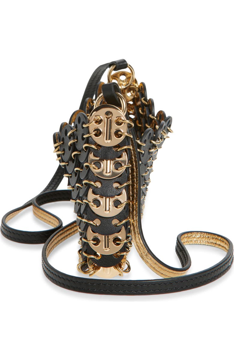 Rabanne Small 1969 Iconic Leather Shoulder Bag, Alternate, color, Black / Gold