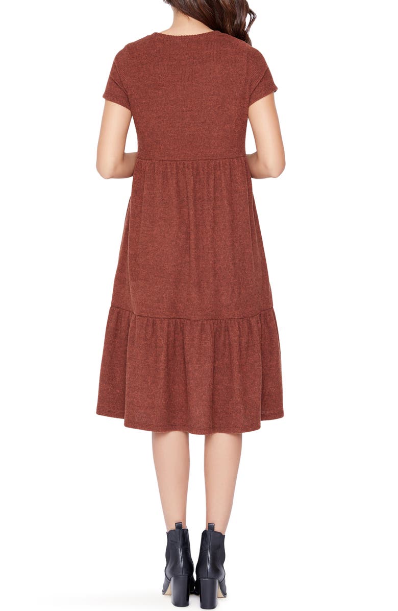Lost + Wander From the Heart Tiered Ruffle Knit Dress, Alternate, color,
