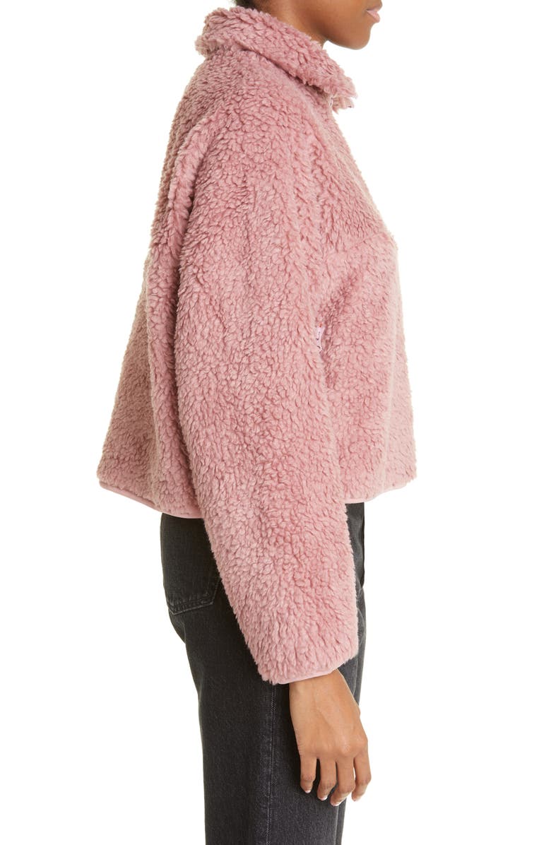 Sandy Liang Bean Crop High Pile Fleece Pullover, Alternate, color,
