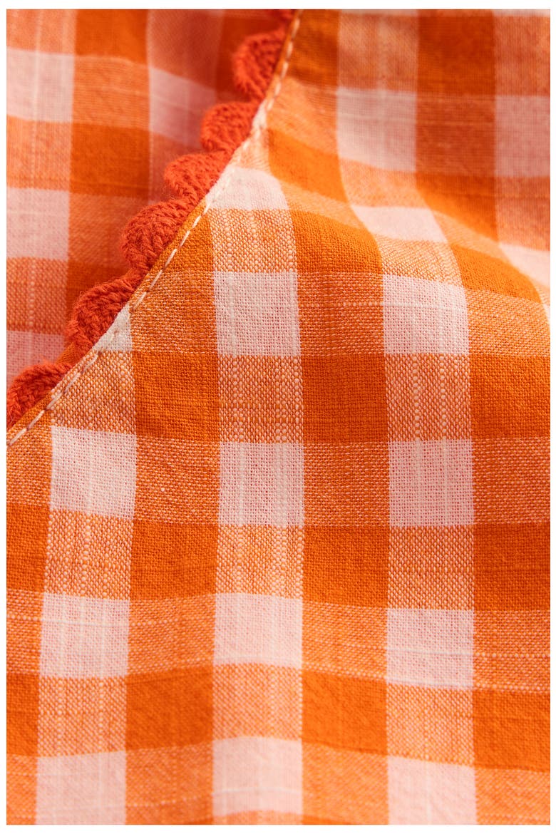 Kids' Gingham Cotton Pants, Alternate, color, ORANGE AND IVORY GINGHAM