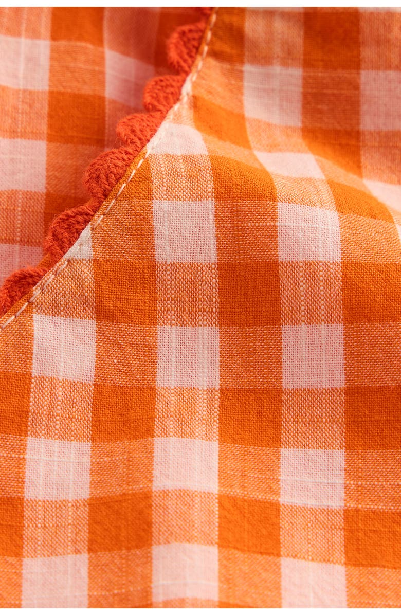 Mini Boden Kids' Gingham Cotton Pants, Alternate, color, Orange And Ivory Gingham
