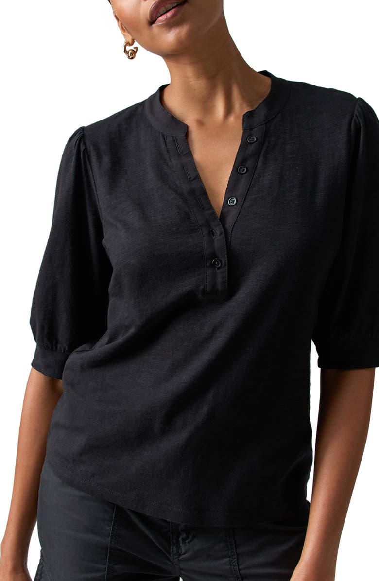 Sanctuary Mixed Media Organic Cotton Blend Top, Alternate, color, 