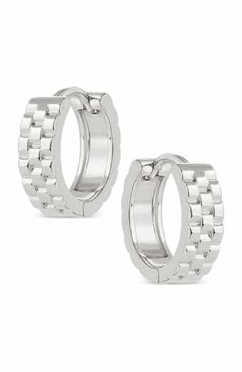 Honeycomb Huggie Hoop Earrings