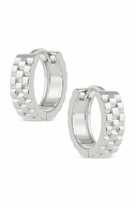 Honeycomb Huggie Hoop Earrings