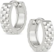 Sterling Forever Honeycomb Huggie Hoop Earrings