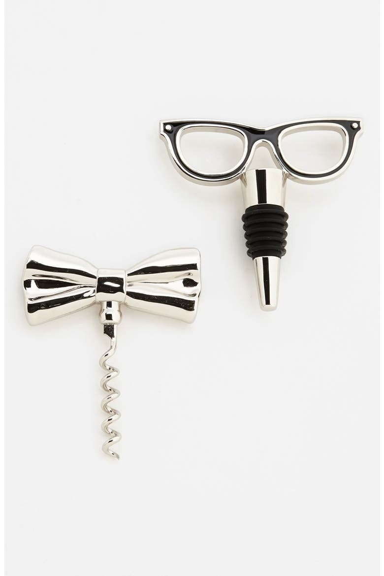'two of a kind™' corkscrew & bottle stopper, Main, color, SILVER