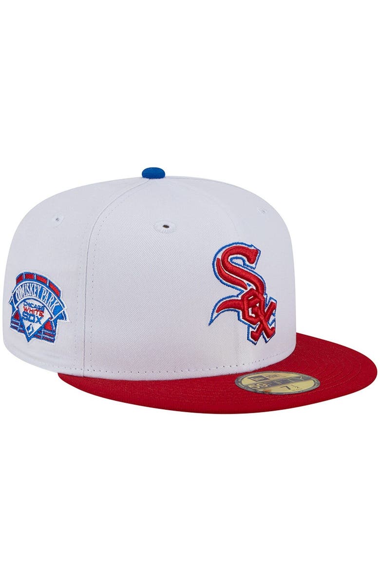 New Era Men's New Era White/Red Chicago White Sox Undervisor 59FIFTY Fitted Hat, Main, color, White