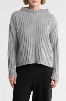 Eileen Fisher Funnel Neck Wool & Cashmere Sweater