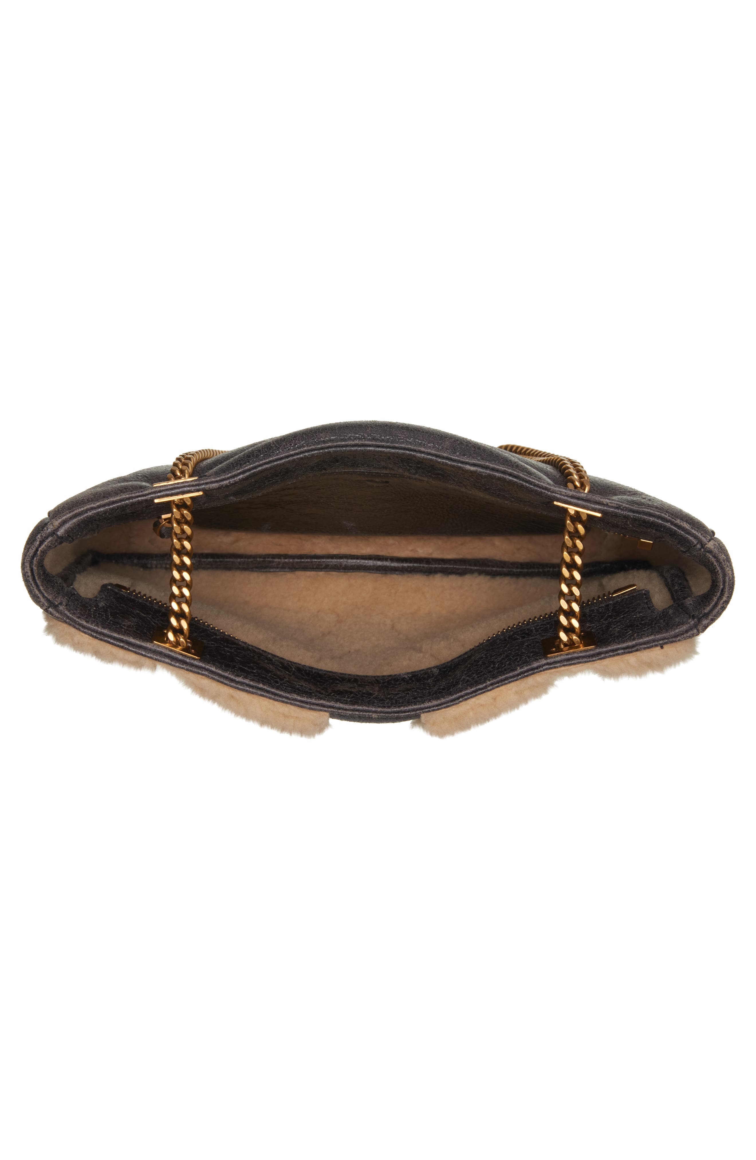 Valentino Garavani Small Viva Superstar Genuine Shearling Trim Tote, Alternate, color, Fango/ Dark Beige