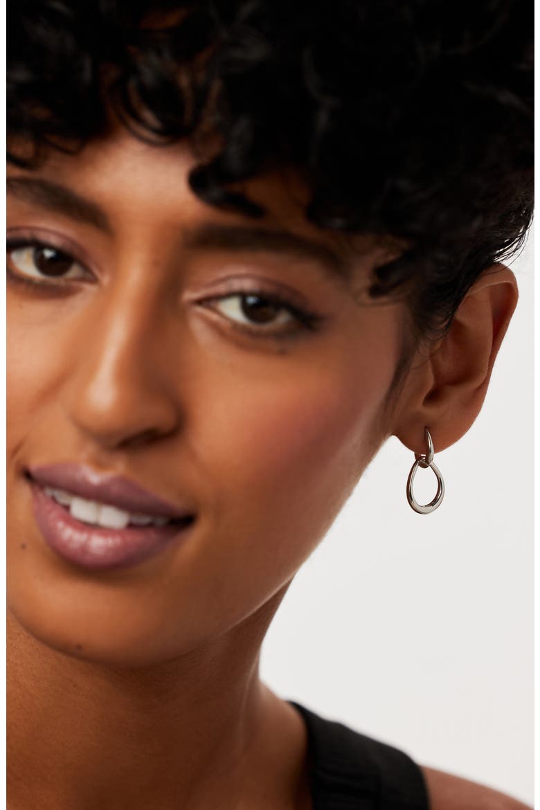 Gold Drop Earrings - Sage, Alternate, color, Silver