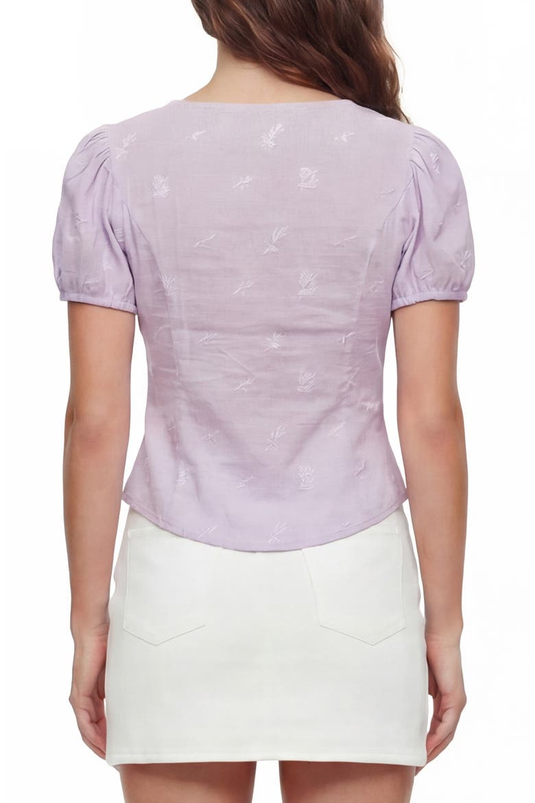 Frenchie Embrodiered Button-Up Top, Alternate, color, SCENTED LAVENDER