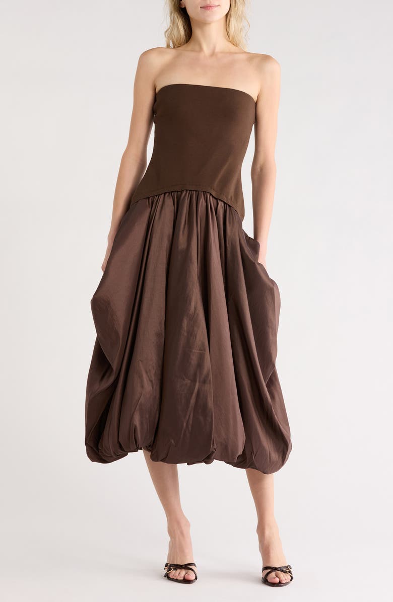 Simkhai Izzy Midi Dress, Main, color, Cocoa