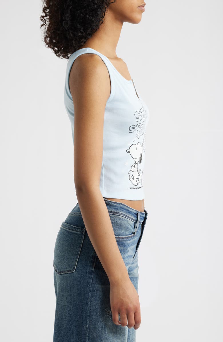 Vinyl Icons Peanuts<sup>®</sup> Split Neck Graphic Tank, Alternate, color, Nantucket Breeze