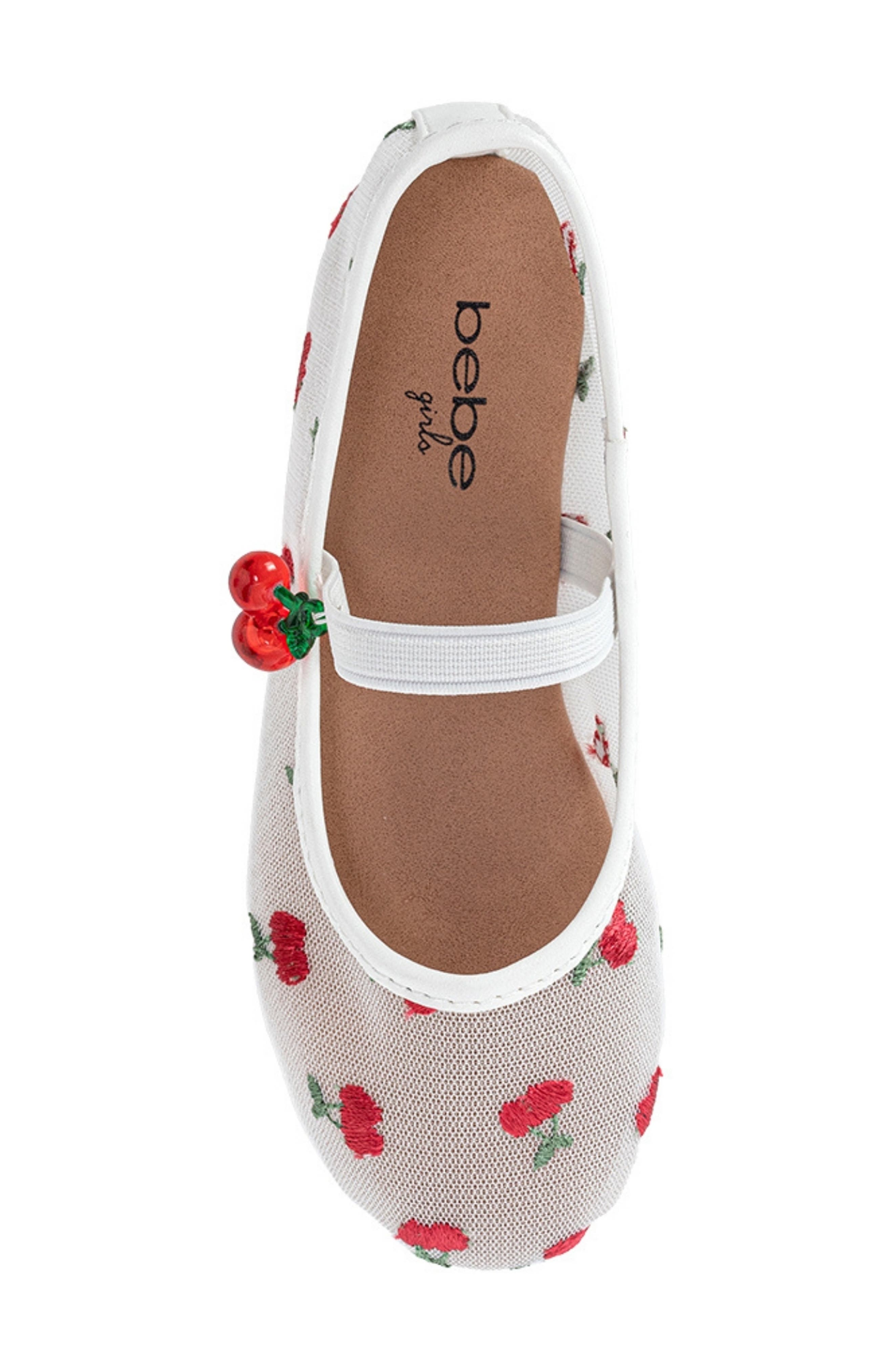 bebe Sweetie Mary Jane Flat, Alternate, color, White
