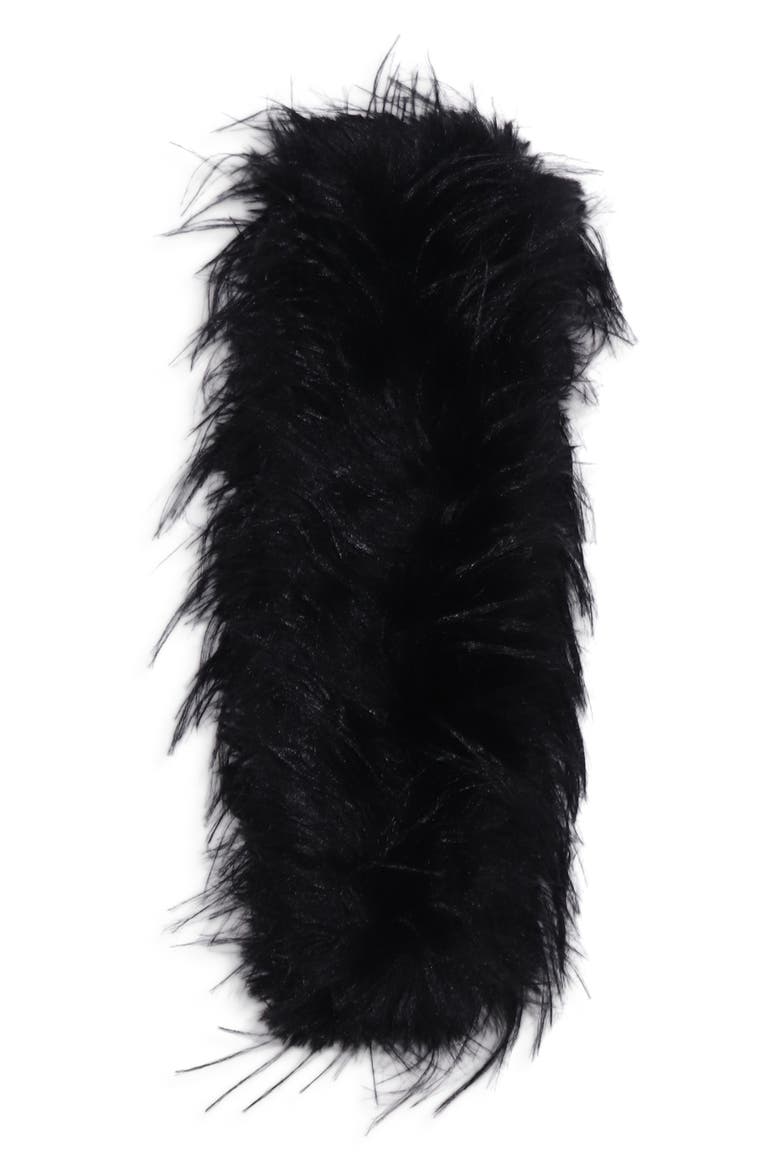 Brooklyn Faux Fur Scarf, Main, color, BLACK