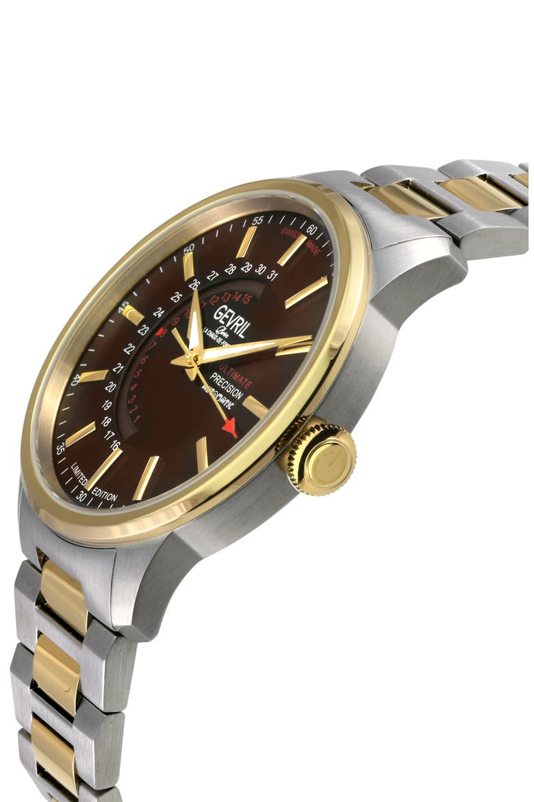 Guggenheim Automatic Bracelet Watch, 44mm, Alternate, color, TWO TONE STAINLESS STEEL
