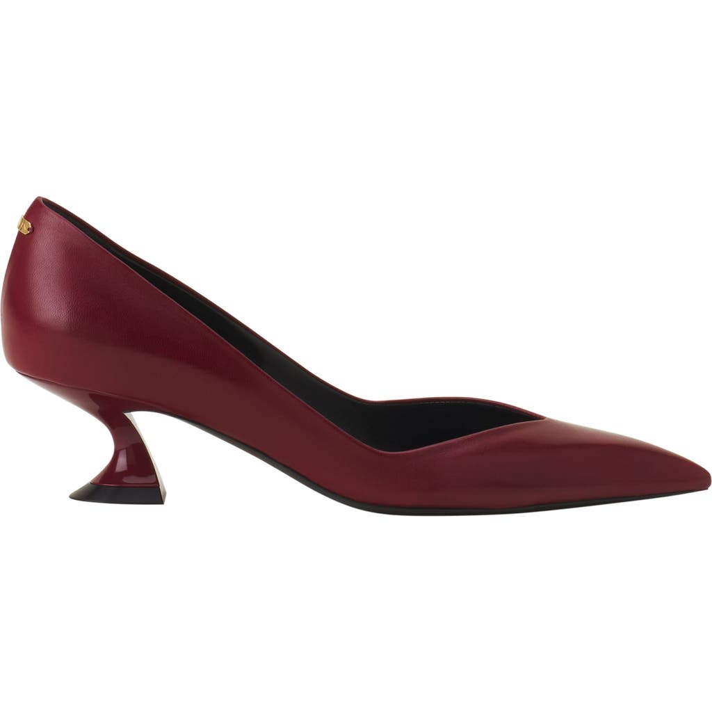 Lanvin Midnight Step Pump In Leather In Burgundy