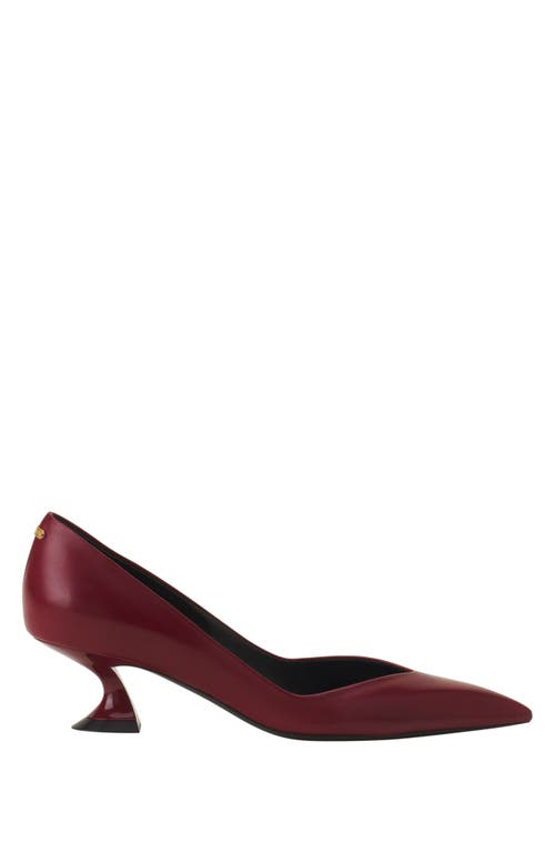 Lanvin Midnight Step Pump In Leather In Burgundy