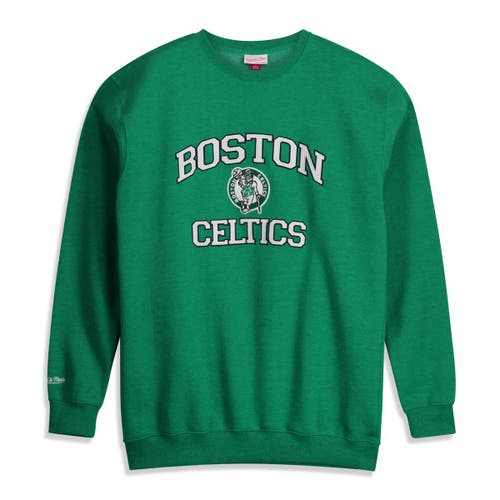 Mitchell & Ness Heather Kelly Green Boston Celtics Hardwood Classics Big & Tall Crewneck Sweatshirt