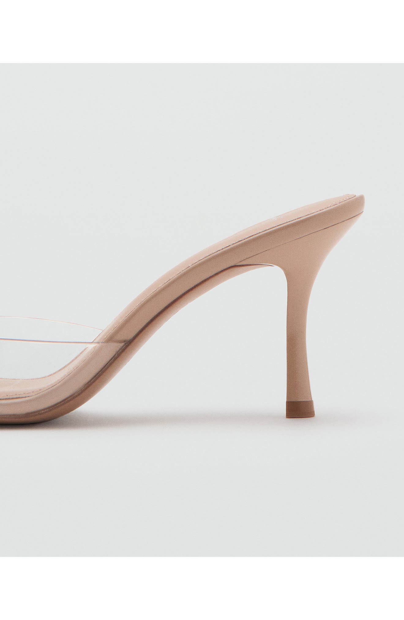 MANGO Transparent Strap Slide Sandal, Alternate, color, Beige