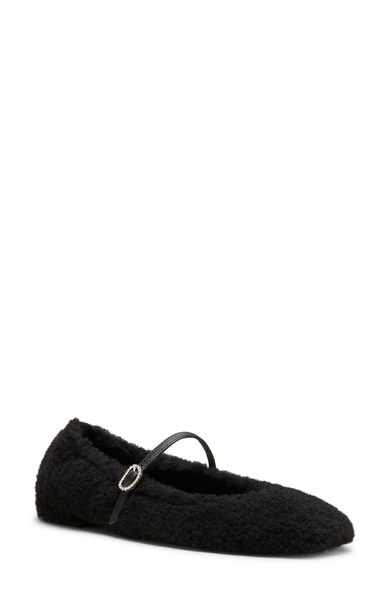 Stuart Weitzman Lennox Genuine Shearling Ballet Flat
