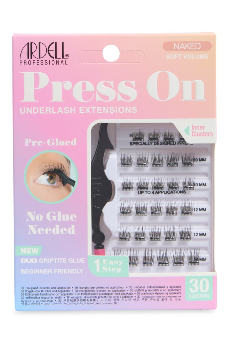 Naked Soft Volume Press On Underlash Extensions, Main, color, BLACK