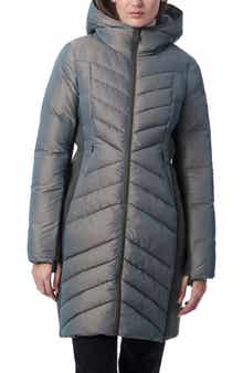 Chevron Quilted Puffer Coat