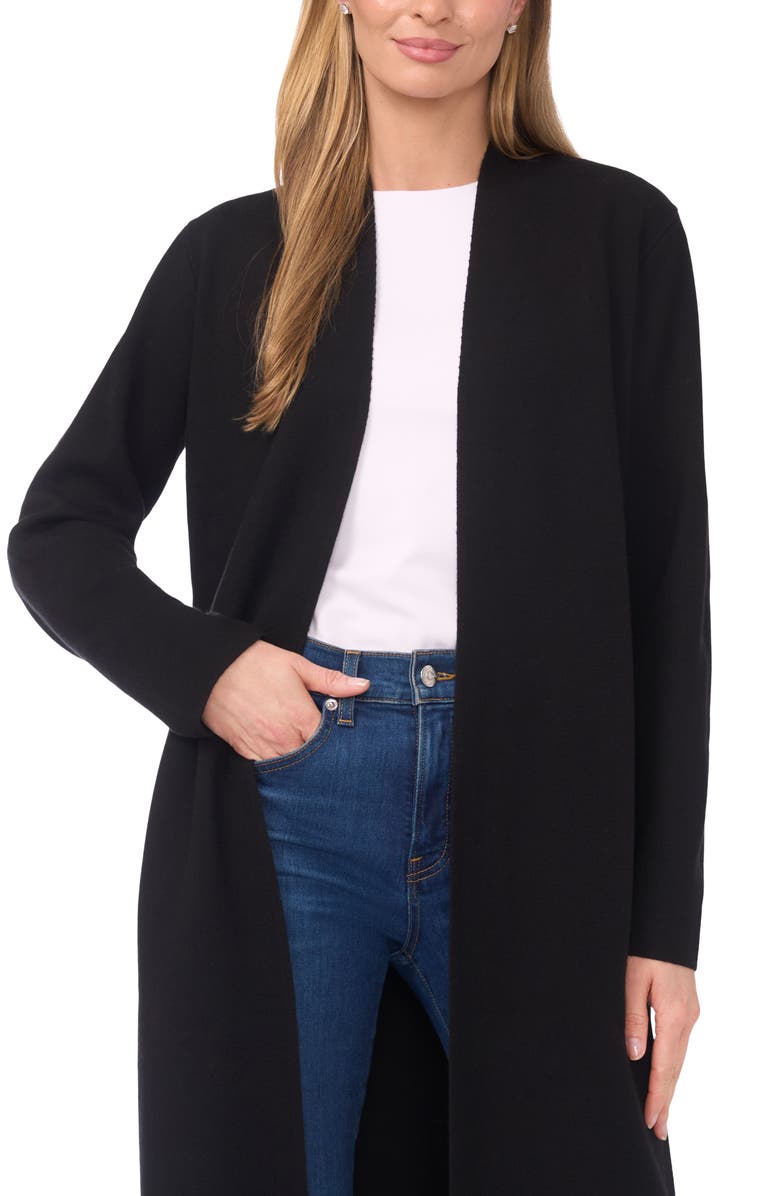 Halogen<sup>®</sup> Open Front Longline Cardigan, Alternate, color, Rich Black