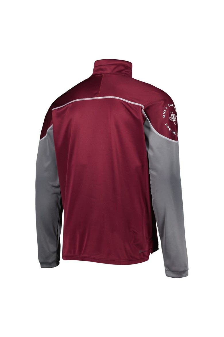 Men's adidas Maroon Texas A&M Aggies AEROREADY Knit Quarter-Snap Jacket, Alternate, color, Maroon