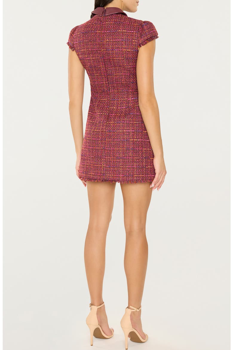 Riello Fringe Tweed Minidress, Alternate, color, WINE MULTI