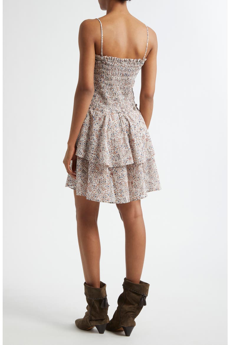 Anka Shirred Tiered Convertible Cotton Voile Minidress, Alternate, color, ECRU