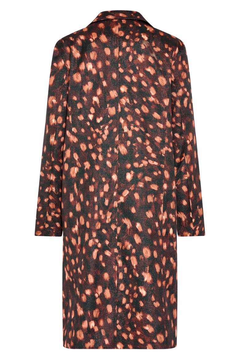 Paityn Jacquard Leopard Coat, Alternate, color, BROWN/ BLACK