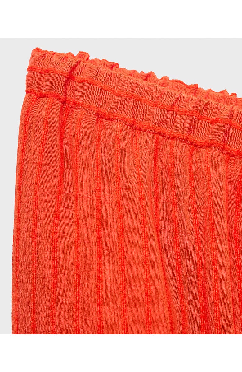 MANGO Crinkled Wide Leg Drawstring Pants, Alternate, color, Orange