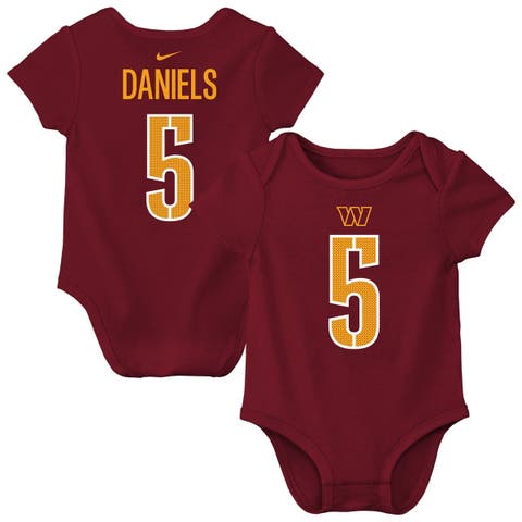 Newborn & Infant Nike Jayden Daniels Burgundy Washington Commanders Player Name & Number Bodysuit